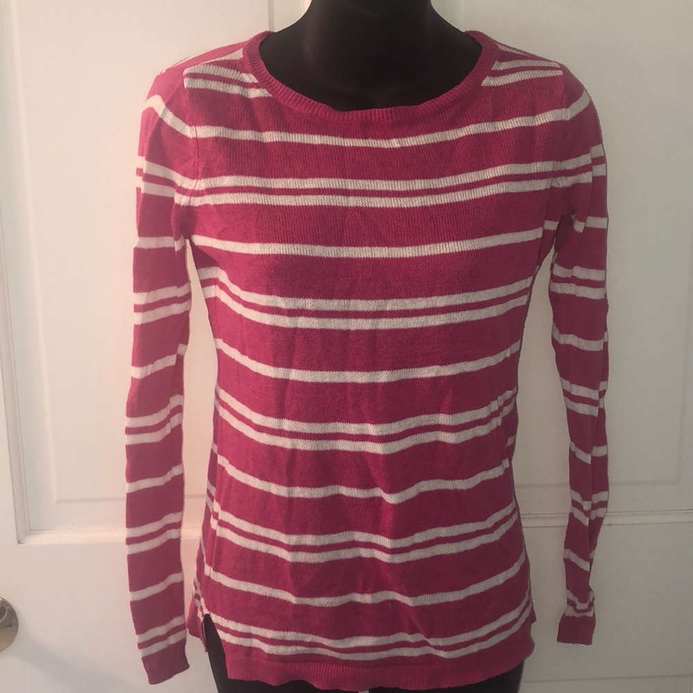 Vineyard Vines Pink and White Striped Sweater